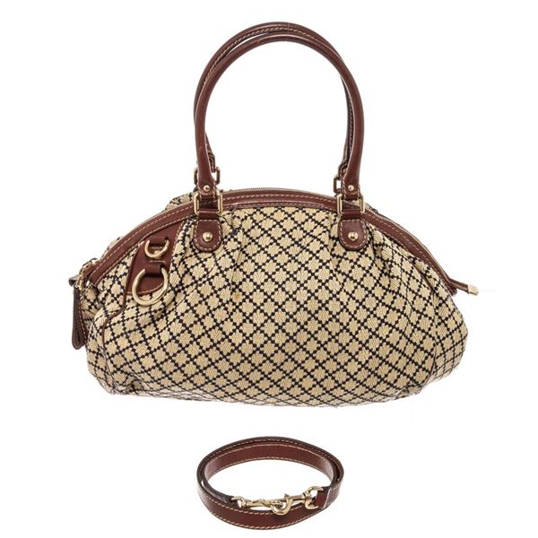 Gucci Beige Diamante Canvas Sukey Shoulder BagBeige