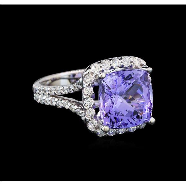 14KT White Gold 6.81 ctw Tanzanite and Diamond Ring