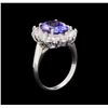 Image 4 : 14KT White Gold 3.80 ctw Tanzanite and Diamond Ring