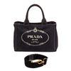 Image 1 : Prada Black Canvas Canapa PM Tote Bag