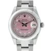 Image 1 : Rolex Womens Midsize 31mm Pink String Diamond Datejust Wristwatch