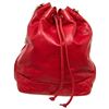Image 1 : Chanel Red Caviar Leather CC Drawstring Bucket Bag