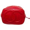 Image 4 : Chanel Red Caviar Leather CC Drawstring Bucket Bag