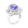 Image 4 : 7.28 ctw Tanzanite And Diamond Ring - 18KT White Gold