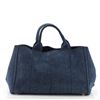 Image 2 : Prada Blue Denim Canapa Convertible Medium Tote Bag