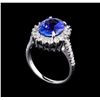 Image 4 : 3.40 ctw Tanzanite and Diamond Ring - 14KT White Gold