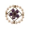 Image 1 : Chanel Purple Colored Stones and Pearl Flower Brooch