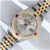 Image 2 : Rolex Ladies 2 Tone Silver Diamond & Ruby Oyster Perpetual Datejust Wristwatch