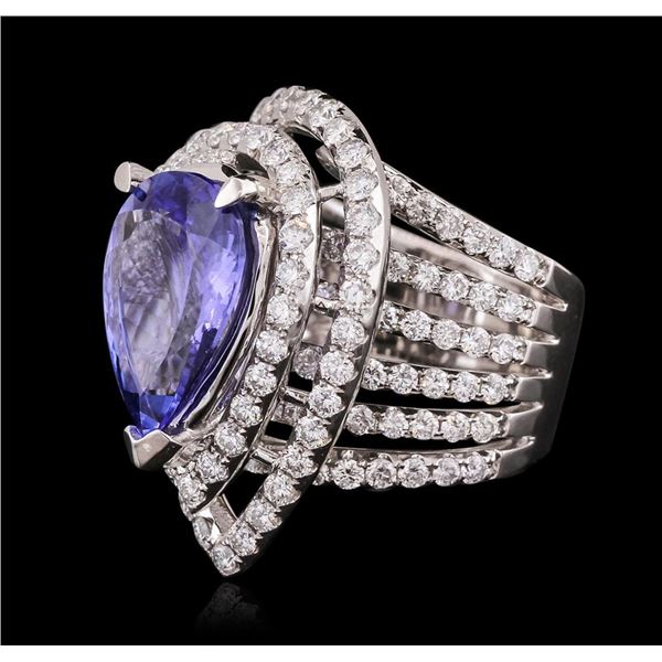 18KT White Gold 6.53 ctw Tanzanite and Diamond Ring