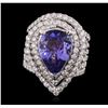 Image 2 : 18KT White Gold 6.53 ctw Tanzanite and Diamond Ring