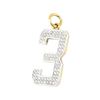 Image 2 : 2.04 ctw Diamond "3" Pendant - 14KT Yellow and White Gold