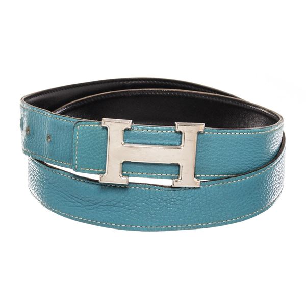 Hermes Blue Constance H Belt