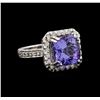 Image 1 : 14KT White Gold 4.73 ctw Tanzanite and Diamond Ring