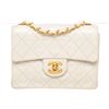 Image 1 : Chanel White Leather Mini Square Flap Shoulder Bag