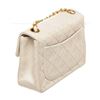 Image 3 : Chanel White Leather Mini Square Flap Shoulder Bag