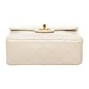 Image 4 : Chanel White Leather Mini Square Flap Shoulder Bag