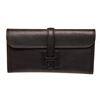 Image 1 : Hermes Black Leather Jige Elan Clutch Bag