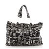 Image 1 : Chanel Black Printed Canvas 31 Rue Cambon Beach Large Tote Bag