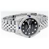 Image 4 : Rolex Mens Stainless Steel Diamond Lugs Black Diamond & Sapphire Datejust Wristw