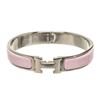 Image 1 : Hermes Pink Silver Clic Clac Bracelet