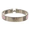 Image 4 : Hermes Pink Silver Clic Clac Bracelet