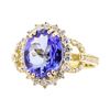 Image 1 : 4.21 ctw Tanzanite And Diamond Ring - 14KT Yellow Gold