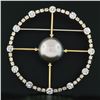 Image 2 : Vintage 18k Gold 3.06 ctw Diamond 4 Arrows on Tahitian Pearl Large Wreath Brooch