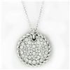 Image 2 : New 18k White Gold Diamond Cable Pendant with with 18K White Gold Chain