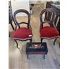 Image 1 : Set of 2 Antique Upholstered Chairs and Antique Ottoman