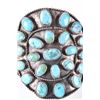 Image 14 : RARE Navajo Old Pawn Coin Turquoise Bracelet 1930