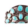 Image 9 : RARE Navajo Old Pawn Coin Turquoise Bracelet 1930