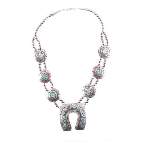 RARE Navajo Large Handmade Squash Blossom Necklace