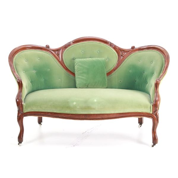 Late 19th C. Victorian Medallion Back Settee