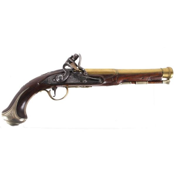 18th Century London Perkins Brass Flintlock Pistol