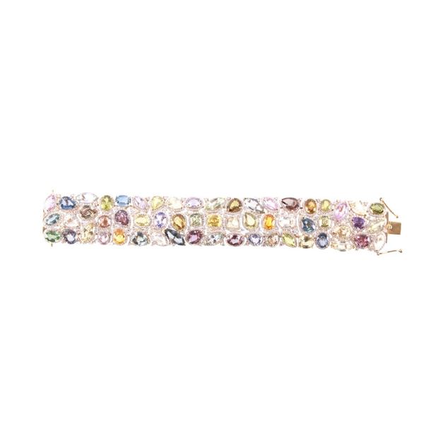 GIA Certified Unheated Sapphire & Diamond Bracelet