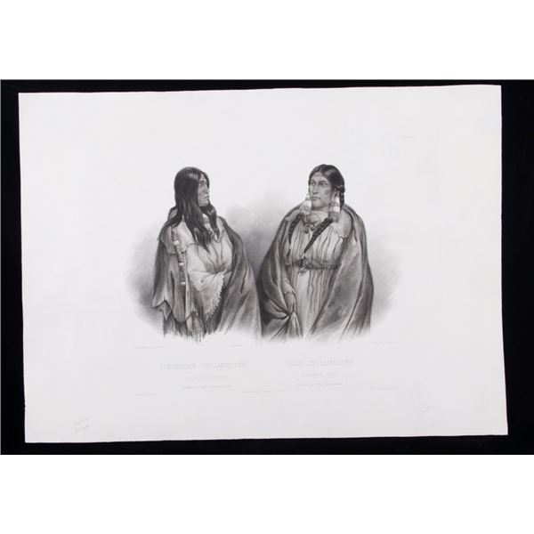 Bodmer Woman of Snake Tribe & Woman of Cree Tribe