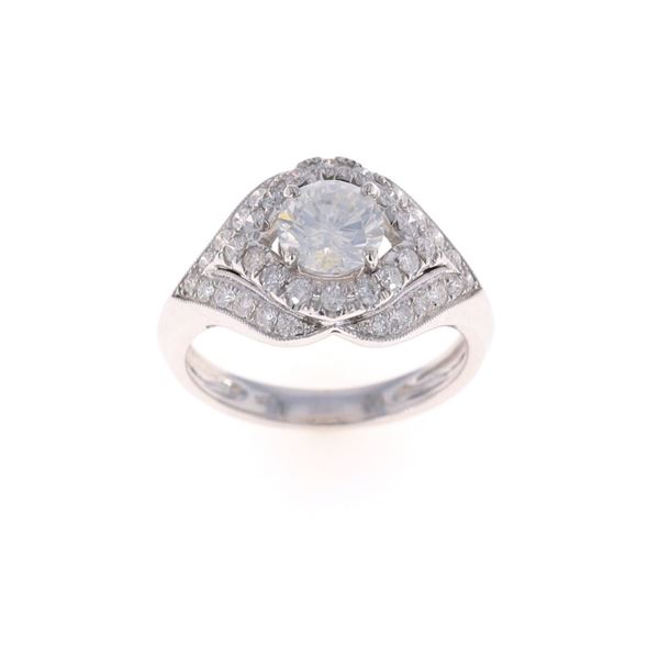 Opulent Brilliant Diamond 14k White Gold Ring