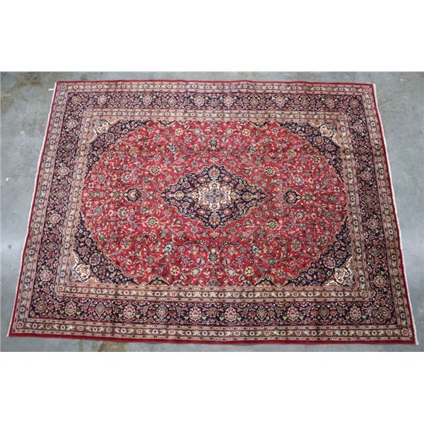 1930's Kashan Persian Hand Knotted Wool Area Rug