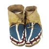 Image 2 : C. 1870 Ute Beaded & Painted Hide Moccasins