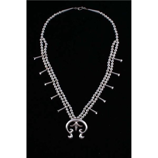 Navajo Ray Tafoya Silver Squash Blossom Necklace