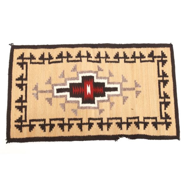 Navajo Toadlena Two Grey Hills Wool Rug c. 1940's