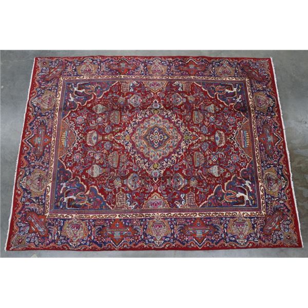 Tabriz Persian Hand Knotted Wool Runner Rug 1930's