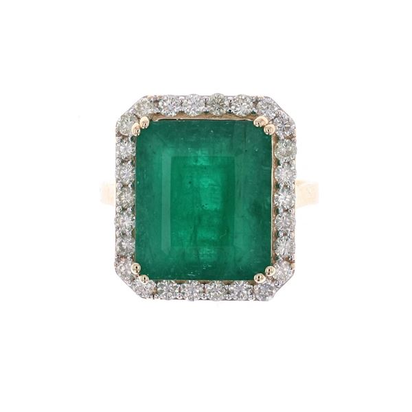 Natural Emerald VS Diamond & 14k Yellow Gold Ring