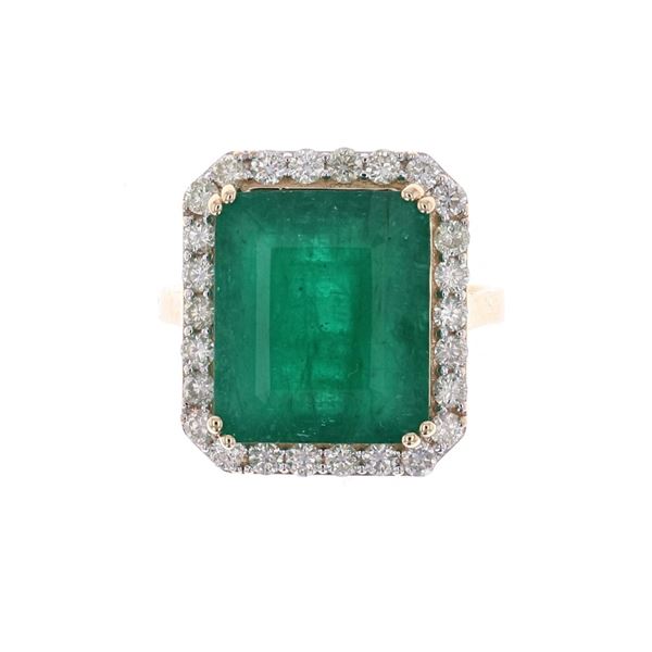 Natural Emerald VS Diamond & 14k Yellow Gold Ring