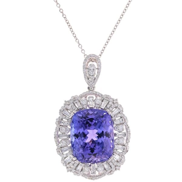 21.41ct Tanzanite VVS1 Diamond & Platinum Necklace