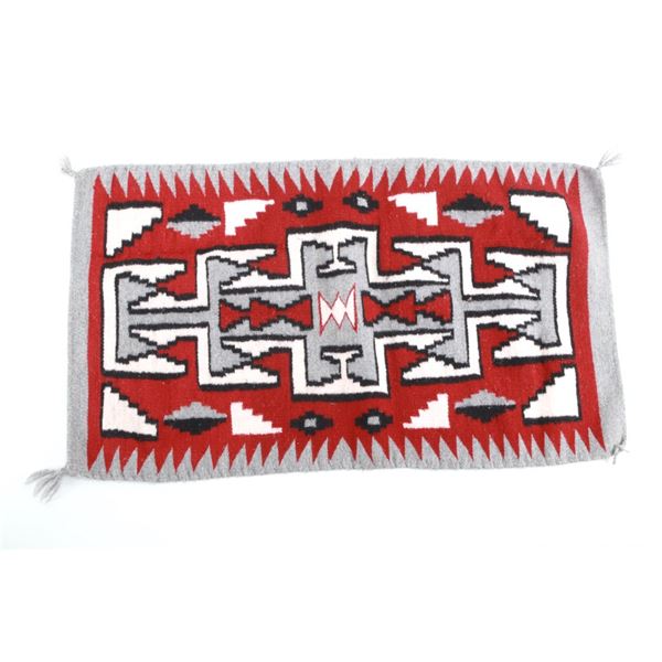 Navajo Two Grey Hills Trading Post Mohair Rug