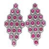 Image 1 : Stunning Ruby Diamond & 14k White Gold Earrings