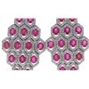 Image 3 : Stunning Ruby Diamond & 14k White Gold Earrings