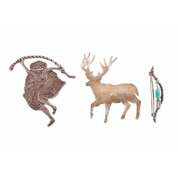 Navajo & Taxco Sterling Silver Broach Collection