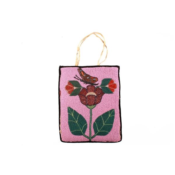 Nez Perce Floral Beaded Flat Bag circa 1910-1915